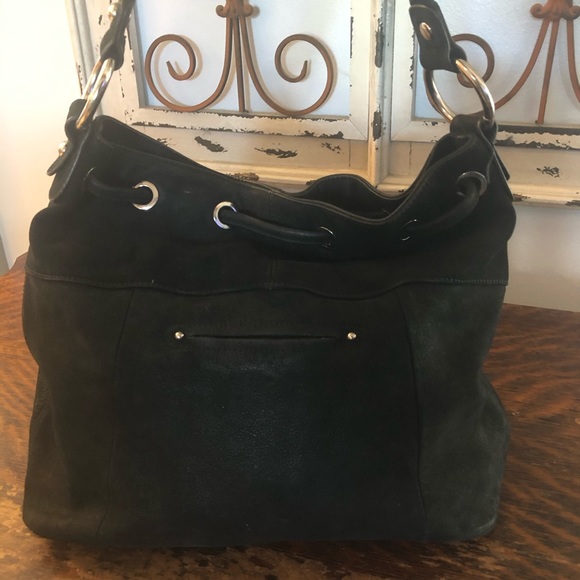 B.Makowsky Black Suede Hobo Bag - Picture 2 of 6